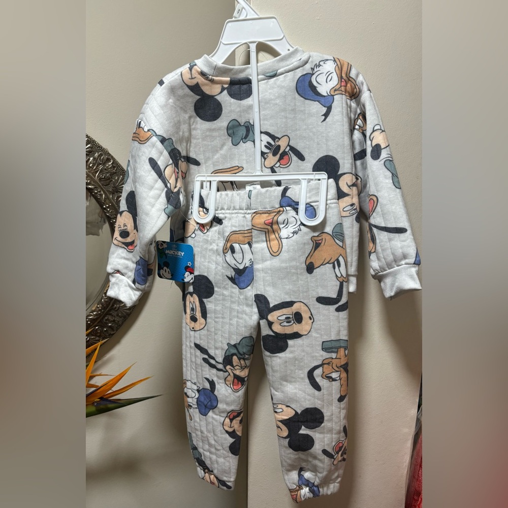 Disney Kids Matching Set - Gray with Cartoon Characters Mickey & Friends